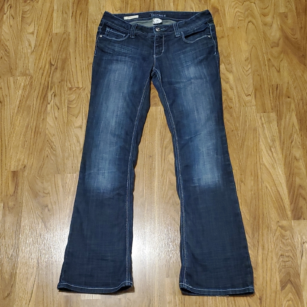 Decree Bootcut Low Rise Jeans Dark Blue Womens Juniors Size 11